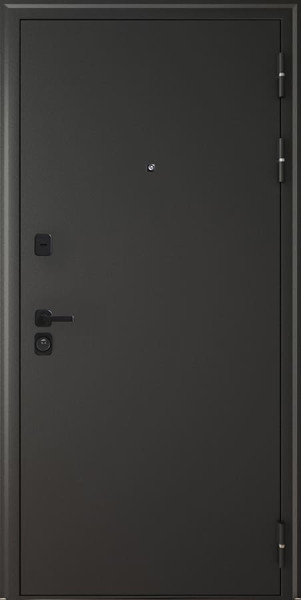 Входная дверь Леон Черный шелк ФЛЗ-панорама Сандал Белый AGAT