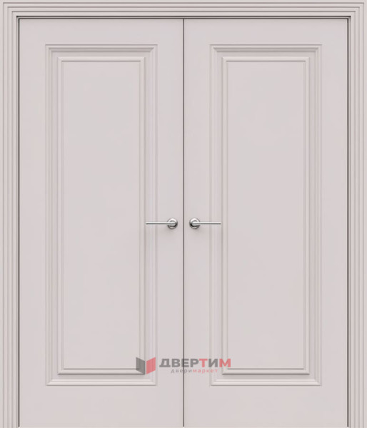 Межкомнатная дверь QB-7 ПГ Премиум капучино распашная двухстворчатая Quest doors